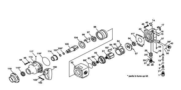 Figure 0 Diagram and Parts List for CP6920-PALED  Chicago Pneumatic Wrench